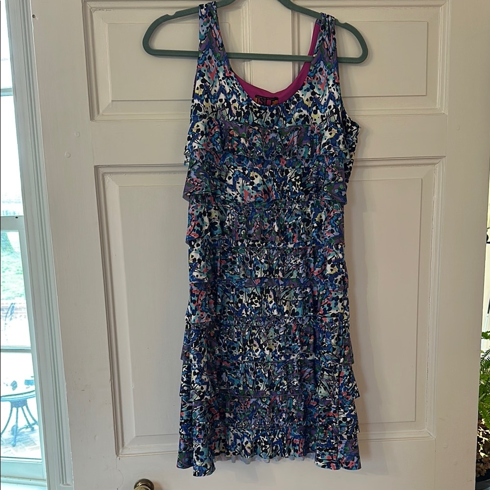Colorful Sleeveless Ruffle Dress